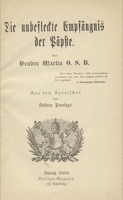 Die unbefleckte Empfängnis der Päpste. Titelblatt. 1893